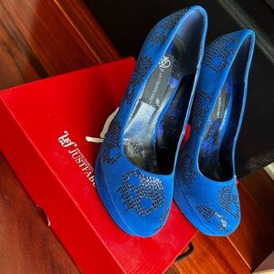 Just Cavalli Royal Blue Embellished Heels